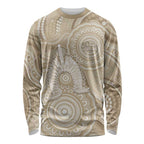 50 Years Deadly NAIDOC Week 2026 Personalised Long Sleeve Shirt Dhari Beige Indigenous Art
