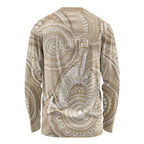 50 Years Deadly NAIDOC Week 2026 Personalised Long Sleeve Shirt Dhari Beige Indigenous Art