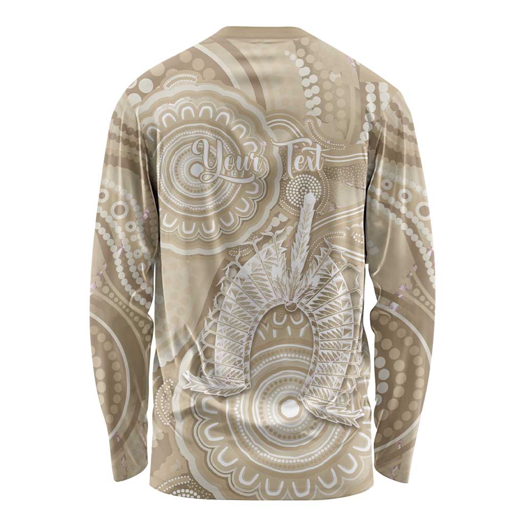 50 Years Deadly NAIDOC Week 2026 Personalised Long Sleeve Shirt Dhari Beige Indigenous Art