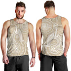 50 Years Deadly NAIDOC Week 2026 Personalised Men Tank Top Dhari Beige Indigenous Art