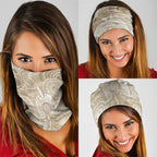 50 Years Deadly NAIDOC Week 2026 Personalised Neck Gaiter Dhari Beige Indigenous Art