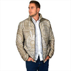 50 Years Deadly NAIDOC Week 2026 Personalised Padded Jacket Dhari Beige Indigenous Art