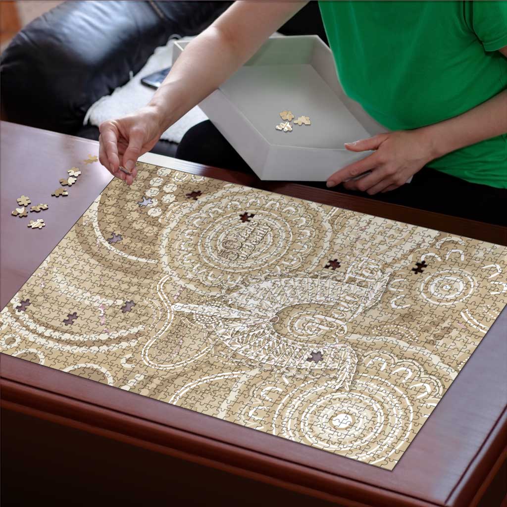 50 Years Deadly NAIDOC Week 2026 Personalised Puzzle Dhari Beige Indigenous Art