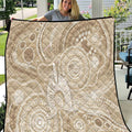 50 Years Deadly NAIDOC Week 2026 Personalised Quilt Dhari Beige Indigenous Art