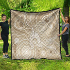50 Years Deadly NAIDOC Week 2026 Personalised Quilt Dhari Beige Indigenous Art