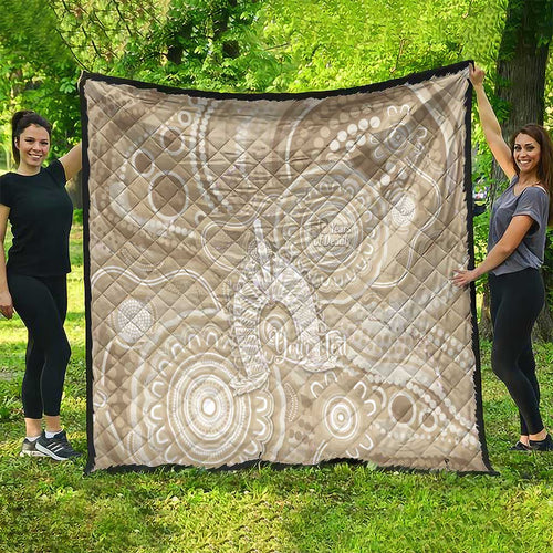 50 Years Deadly NAIDOC Week 2026 Personalised Quilt Dhari Beige Indigenous Art