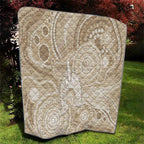 50 Years Deadly NAIDOC Week 2026 Personalised Quilt Dhari Beige Indigenous Art