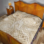 50 Years Deadly NAIDOC Week 2026 Personalised Quilt Dhari Beige Indigenous Art