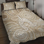50 Years Deadly NAIDOC Week 2026 Personalised Quilt Bed Set Dhari Beige Indigenous Art
