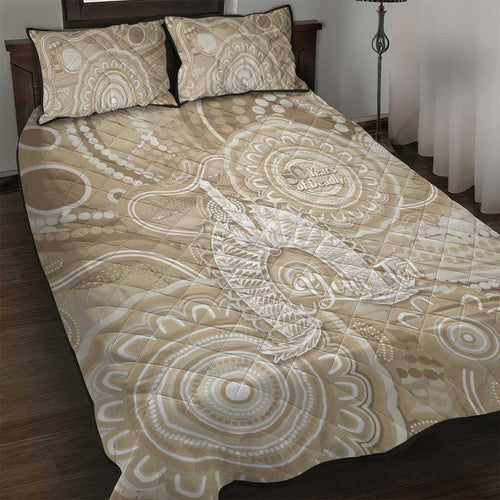 50 Years Deadly NAIDOC Week 2026 Personalised Quilt Bed Set Dhari Beige Indigenous Art