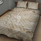 50 Years Deadly NAIDOC Week 2026 Personalised Quilt Bed Set Dhari Beige Indigenous Art
