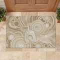 50 Years Deadly NAIDOC Week 2026 Personalised Rubber Doormat Dhari Beige Indigenous Art