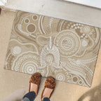 50 Years Deadly NAIDOC Week 2026 Personalised Rubber Doormat Dhari Beige Indigenous Art
