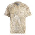 50 Years Deadly NAIDOC Week 2026 Personalised Rugby Jersey Dhari Beige Indigenous Art