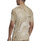 50 Years Deadly NAIDOC Week 2026 Personalised Rugby Jersey Dhari Beige Indigenous Art