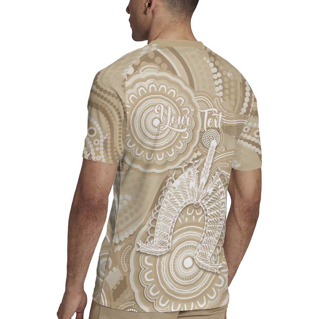 50 Years Deadly NAIDOC Week 2026 Personalised Rugby Jersey Dhari Beige Indigenous Art