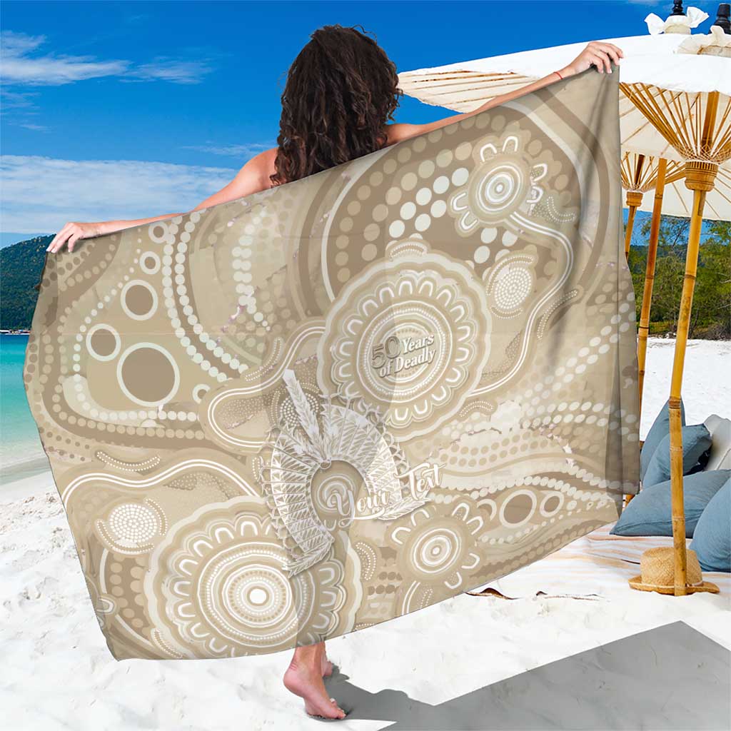 50 Years Deadly NAIDOC Week 2026 Personalised Sarong Dhari Beige Indigenous Art