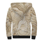 50 Years Deadly NAIDOC Week 2026 Personalised Sherpa Hoodie Dhari Beige Indigenous Art