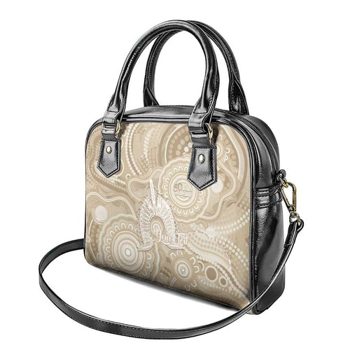 50 Years Deadly NAIDOC Week 2026 Personalised Shoulder Handbag Dhari Beige Indigenous Art