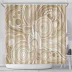 50 Years Deadly NAIDOC Week 2026 Personalised Shower Curtain Dhari Beige Indigenous Art