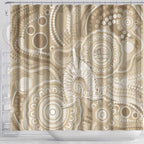 50 Years Deadly NAIDOC Week 2026 Personalised Shower Curtain Dhari Beige Indigenous Art