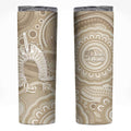 50 Years Deadly NAIDOC Week 2026 Personalised Skinny Tumbler Dhari Beige Indigenous Art