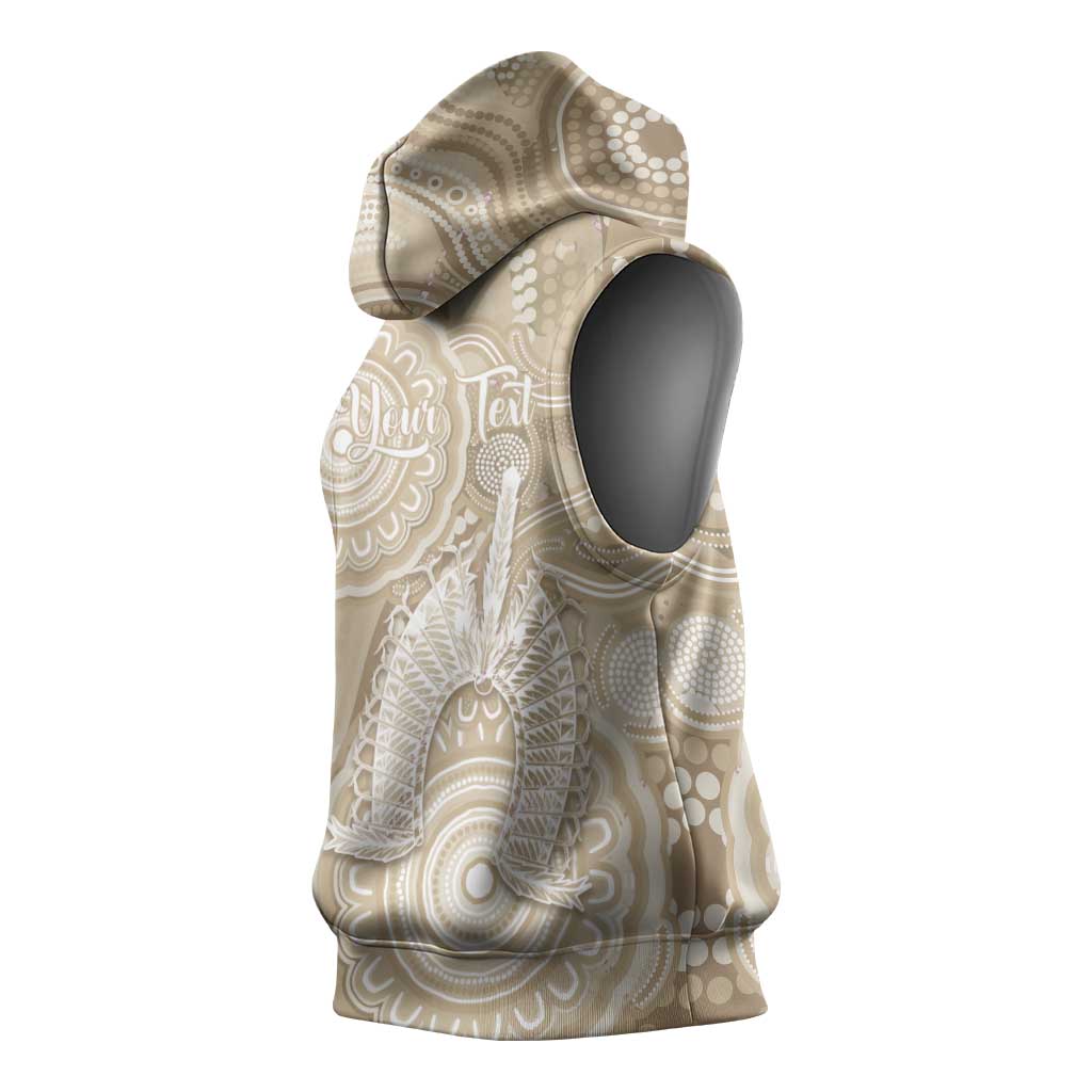 50 Years Deadly NAIDOC Week 2026 Personalised Sleeveless Hoodie Dhari Beige Indigenous Art