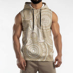 50 Years Deadly NAIDOC Week 2026 Personalised Sleeveless Hoodie Dhari Beige Indigenous Art