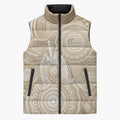 50 Years Deadly NAIDOC Week 2026 Personalised Sleeveless Puffer Jacket Dhari Beige Indigenous Art