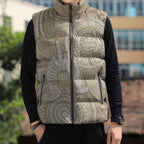 50 Years Deadly NAIDOC Week 2026 Personalised Sleeveless Puffer Jacket Dhari Beige Indigenous Art