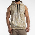 50 Years Deadly NAIDOC Week 2026 Personalised Sleeveless Zip Hoodie Dhari Beige Indigenous Art