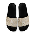 50 Years Deadly NAIDOC Week 2026 Personalised Slide Sandals Dhari Beige Indigenous Art