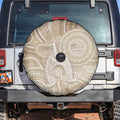 50 Years Deadly NAIDOC Week 2026 Personalised Spare Tire Cover Dhari Beige Indigenous Art