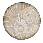 50 Years Deadly NAIDOC Week 2026 Personalised Spare Tire Cover Dhari Beige Indigenous Art