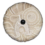 50 Years Deadly NAIDOC Week 2026 Personalised Spare Tire Cover Dhari Beige Indigenous Art