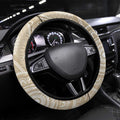 50 Years Deadly NAIDOC Week 2026 Steering Wheel Cover Dhari Beige Indigenous Art