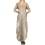 50 Years Deadly NAIDOC Week 2026 Personalised Summer Maxi Dress Dhari Beige Indigenous Art