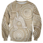 50 Years Deadly NAIDOC Week 2026 Personalised Sweatshirt Dhari Beige Indigenous Art