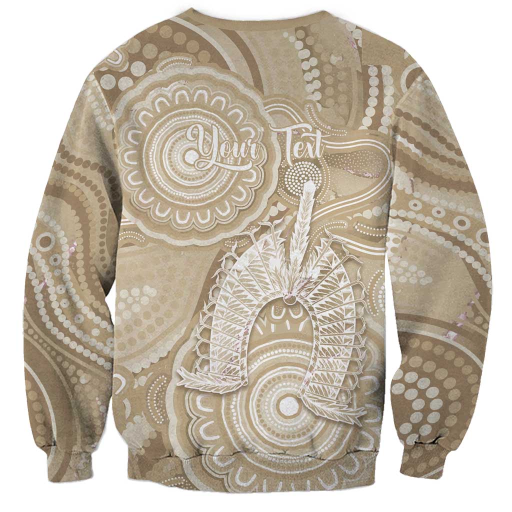 50 Years Deadly NAIDOC Week 2026 Personalised Sweatshirt Dhari Beige Indigenous Art