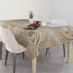 50 Years Deadly NAIDOC Week 2026 Personalised Tablecloth Dhari Beige Indigenous Art