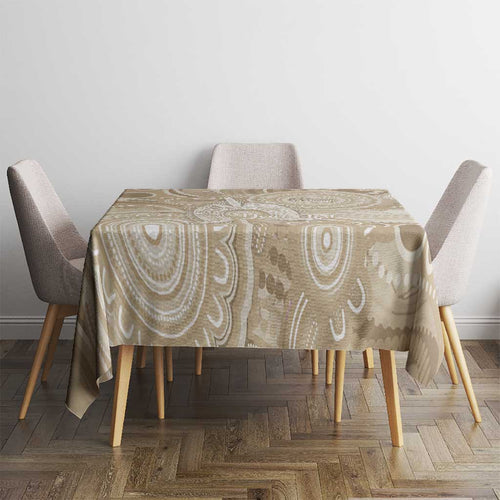 50 Years Deadly NAIDOC Week 2026 Personalised Tablecloth Dhari Beige Indigenous Art