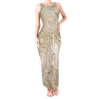 50 Years Deadly NAIDOC Week 2026 Personalised Tank Maxi Dress Dhari Beige Indigenous Art