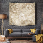 50 Years Deadly NAIDOC Week 2026 Personalised Tapestry Dhari Beige Indigenous Art