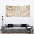 50 Years Deadly NAIDOC Week 2026 Personalised Tapestry Dhari Beige Indigenous Art