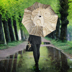 50 Years Deadly NAIDOC Week 2026 Personalised Umbrella Dhari Beige Indigenous Art