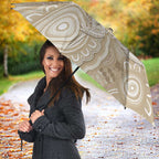 50 Years Deadly NAIDOC Week 2026 Personalised Umbrella Dhari Beige Indigenous Art