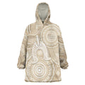 50 Years Deadly NAIDOC Week 2026 Personalised Wearable Blanket Hoodie Dhari Beige Indigenous Art