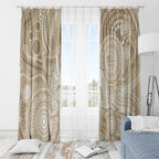 50 Years Deadly NAIDOC Week 2026 Personalised Window Curtain Dhari Beige Indigenous Art