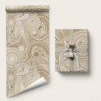 50 Years Deadly NAIDOC Week 2026 Personalised Wrapping Paper Dhari Beige Indigenous Art
