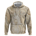 50 Years Deadly NAIDOC Week 2026 Personalised Zip Hoodie Dhari Beige Indigenous Art